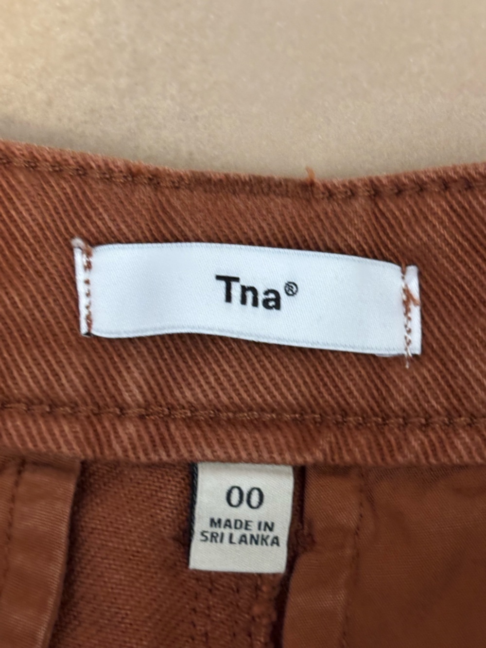 Aritzia TNA Troop Cargo Pant in Garment Dyed Warm Umber 00 - MidRise 100% Cotton - Picture 8 of 12